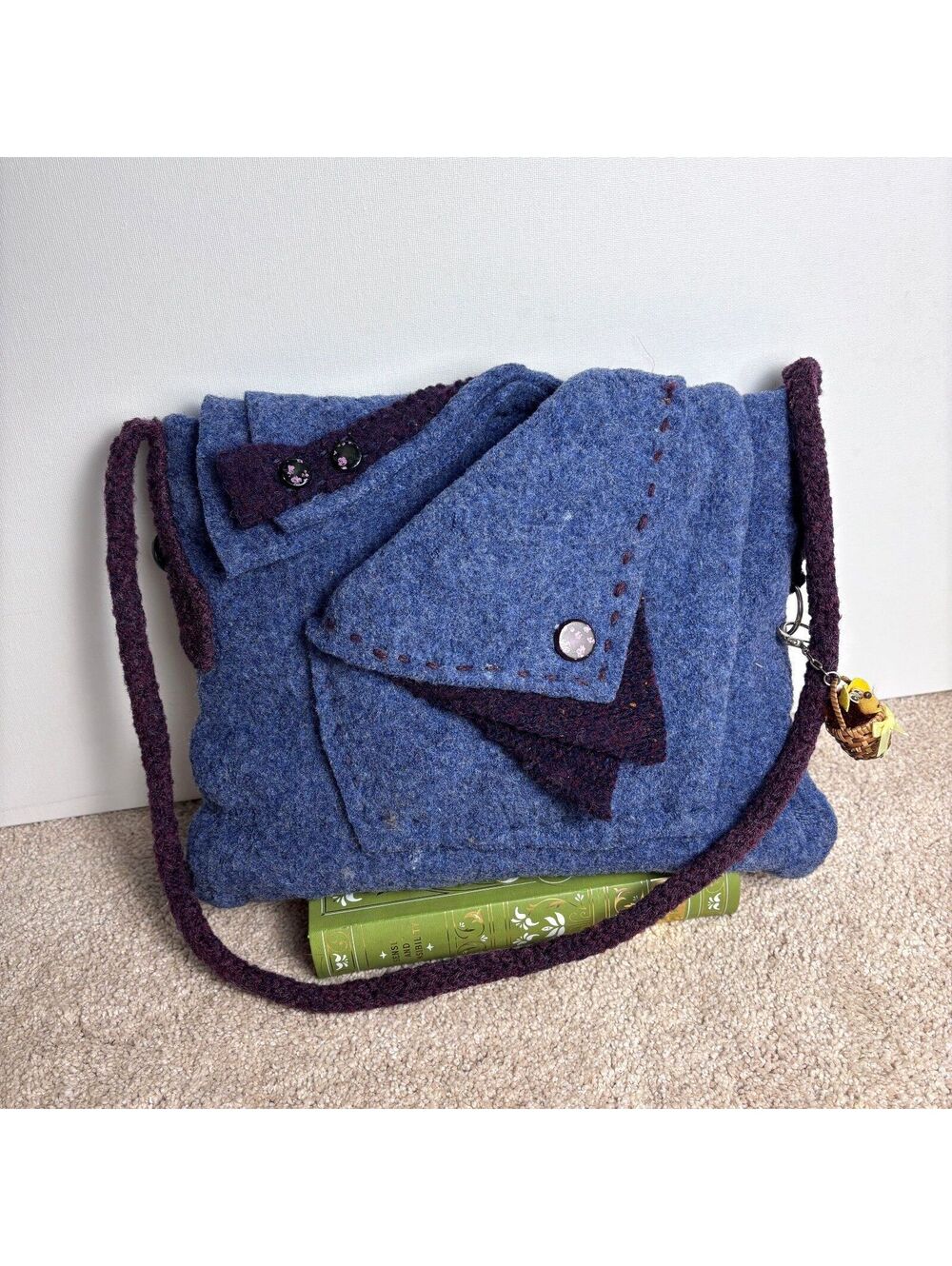 Vintage Handmade Wool Messenger Bag